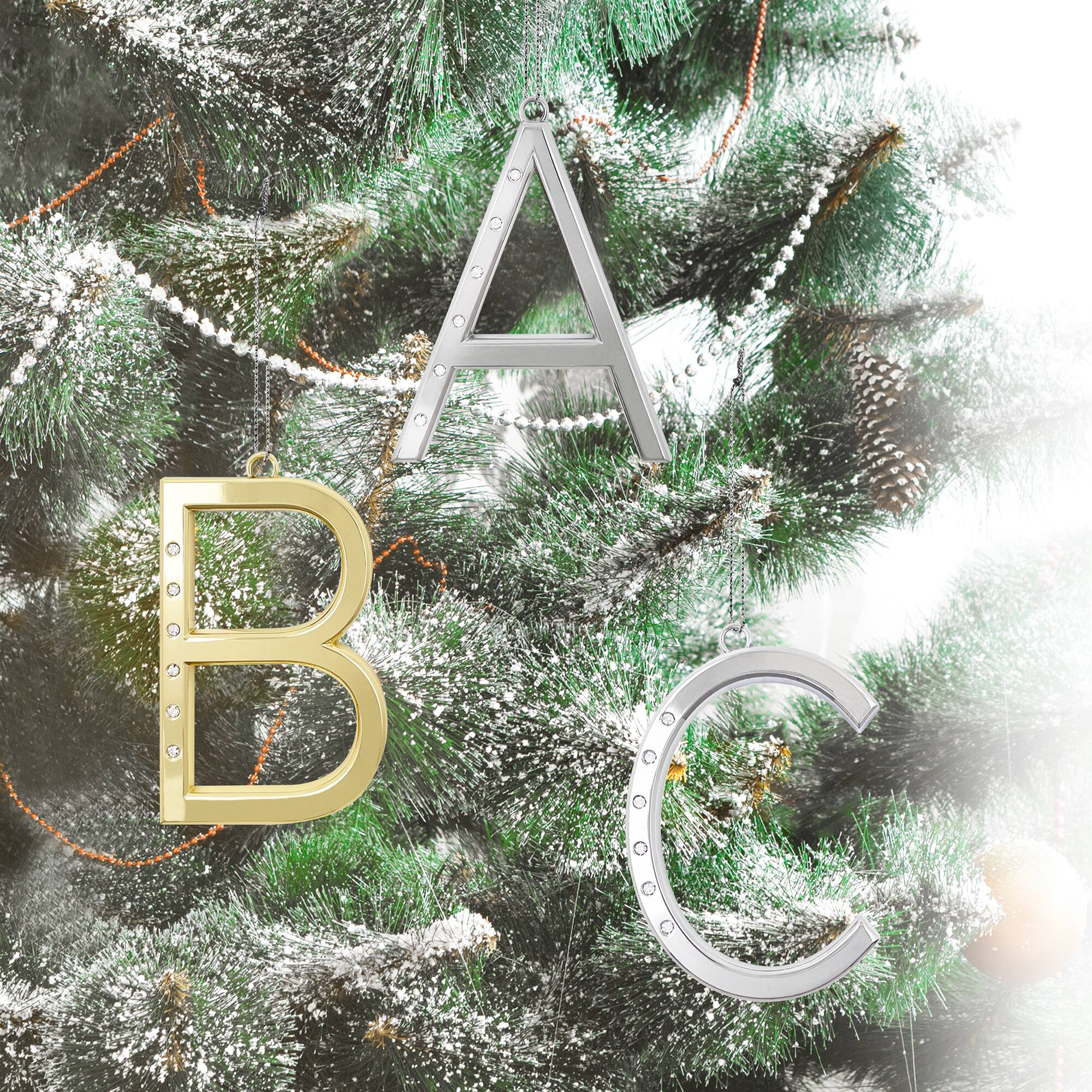 Metal Monogram Ornament with Rhinestones by Ashland